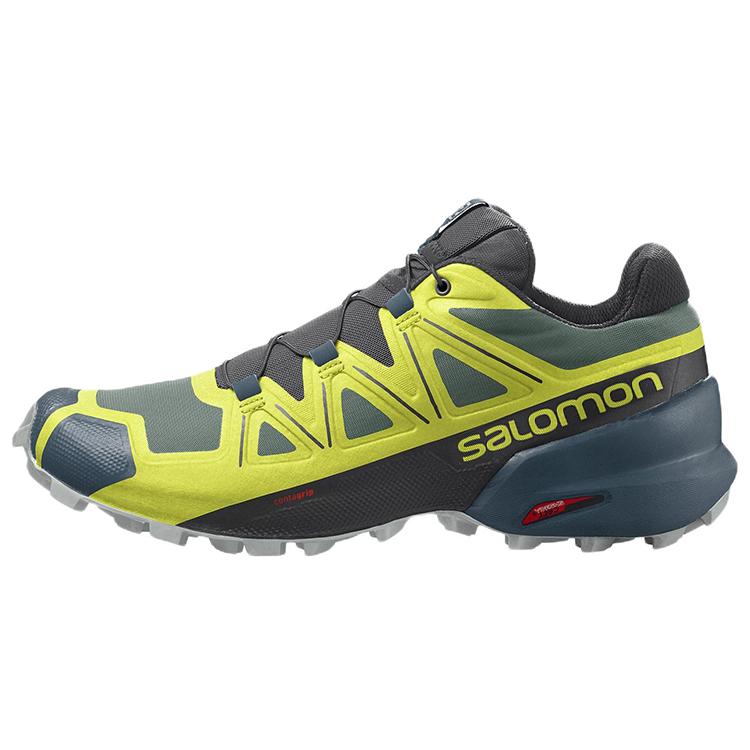 SALOMON Speedcross 5 Comfortable Fabric Abrasion Resistant Low top Trail Running Shoes Men s Black Yellow 416096 46⅔