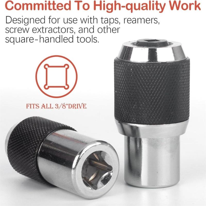 Professional Threading Tool Accessories Set Two Size Tap Socket Extractor for 3/8" Square Wrench and Taps Reamers