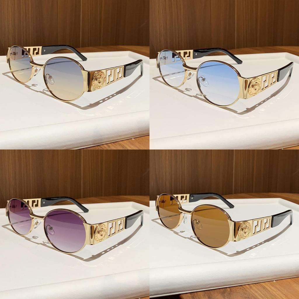 Metal Oval Frame Sunglasses With Pc Lenses For Fashionable Sun Protection And Outdoor Activities