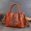 Tote Bag - Retro Vegetable-tanned Cowhide Handbag with Large Capacity, Genuine Leather, Single Shoulder Crossbody Bag