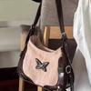 Fashionable Armpit Bag PU Leather Handbag with Butterfly Pattern Unique Shoulder Bag for Women and Girls