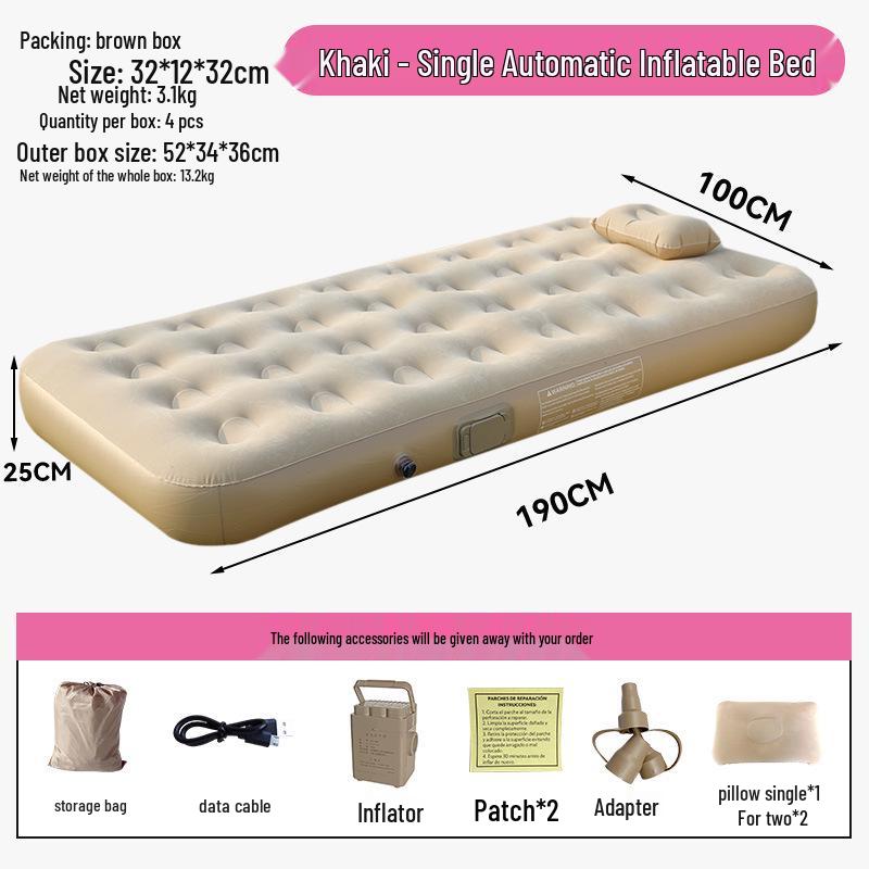 Outdoor Camping Automatic Inflatable Double Air Mattress - Smart Tent Ground Mat