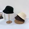 25 Early autumn new 100 pure wool crimped fisherman's hat children's basin hat big head circumference top hat