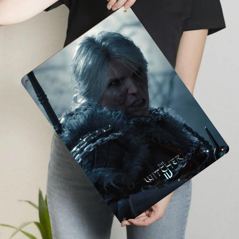 

The Witcher Custom Metal Wall Art Yennefer Portrait Decorative Iron Painting for Game Room 20x30cm（7.8x11.8inch）