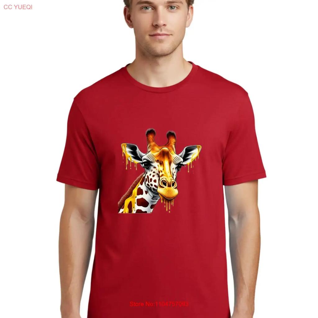 Melting Giraffe Unisexs T Shirt 100 Cotton Casual Summer Wear Vintage Stylish Breathable Stretched Unisex Streetwear
