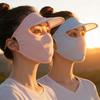 Women's Summer Anti-UV Cycling Mask & Goggles, Ice Silk Breathable Full Face Cover with Integrated Hood.