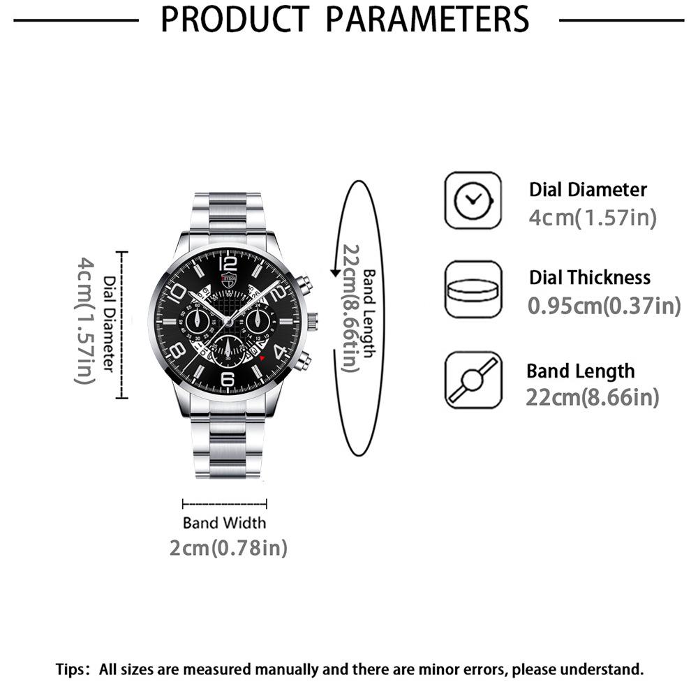 Watch Three-Piece Men'S Accessories Watch Ring Necklace Bracelet Men'S Quartz Watch