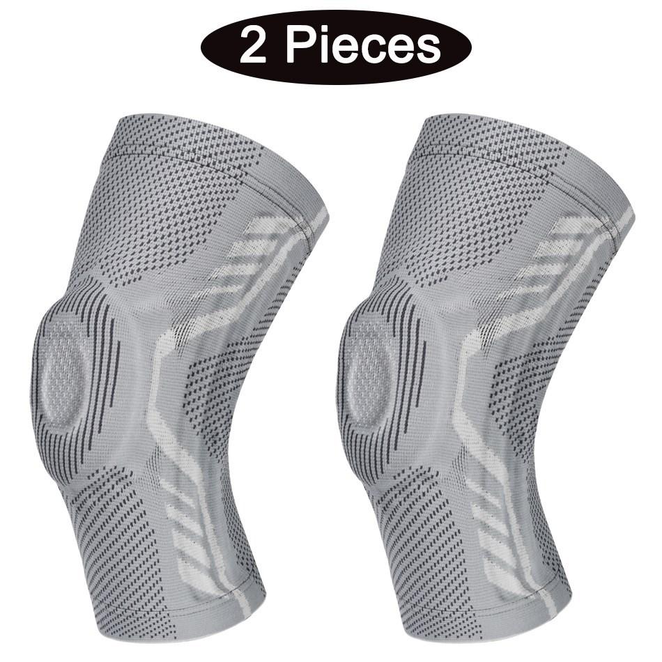 2 Pezzi Ginocchiere da Basket Imbottite in Silicone Ginocchiera Rotulea per Supporto Articolare Protettore Fitness Manica a Compressione Alta Qualità Pratica per Uso Quotidiano