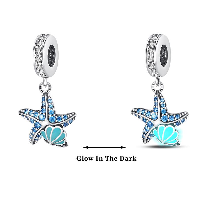 Copper Color Fireflies Bees Stars Turtles Luminous Charms Beads Fit 3Mm Original Bracelets Diy Jewelry Gift