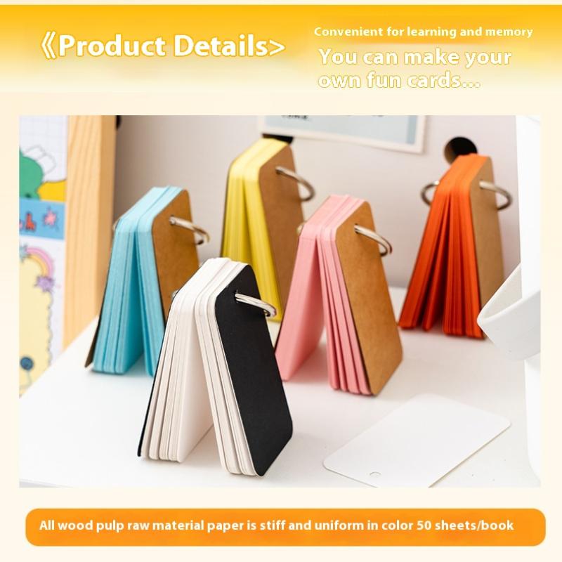 50/100Pcs Colored Blank Kraft Paper Cards Craft Cards Paper Business Message Cards Flash Card Blank For Learning Study Diy Memor