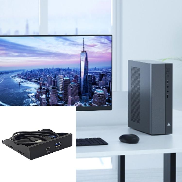 Durable USB3.0+Type C Floppy Drive Panel Long Lasting Suitable for 5.25inch Computer Chassis Hard Drive Installation