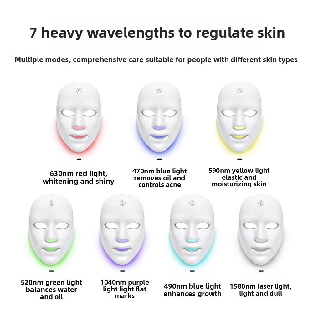 Wysokiej jakości Duży Rząd Świateł, Kolorowa Elektryczna Maska Kosmetyczna LED, Instrument do Fotonowego Odmładzania Skóry, Domowy Spektrometr do Twarzy