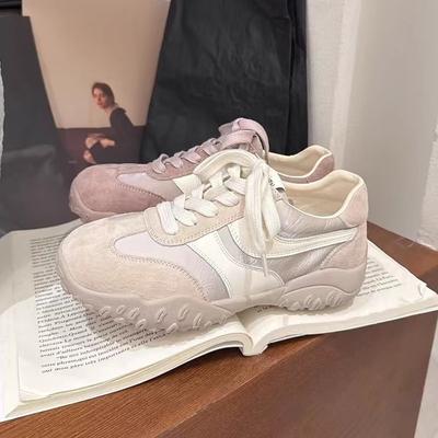 Chaussures d'entraînement allemandes à rayures à semelle épaisse pour femmes printemps 2025 nouvelles chaussures de sport et de loisirs confortables et polyvalentes petites chaussures de skate basses