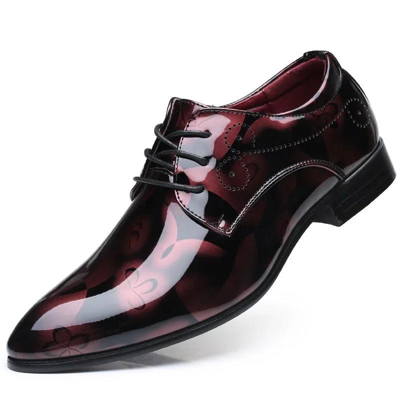 Man Formal Shoes Men Floral Pattern Leather Luxury Fashion Groom Wedding Men Oxford Dress Office Men Dress Brand High Quality