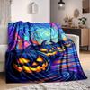 1pc Halloween Pumpkins Blanket Lightweight Flannel Blanket Throw Blanket For Sofa, Bed, Travel, Camping, Livingroom, Office Yy251015170