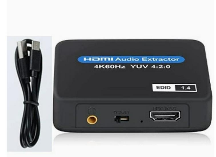HDMI 2.0 Audio Splitter with SPDIF/3.5mm Optical Output, 4K Converter Adapter