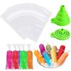 240 Pcs Disposable Ice Popsicle Bags, Stackable Easy Release Plastic Ice Bags, Self-Seal Freezing Maker, Cold Ice Pack Cooler B