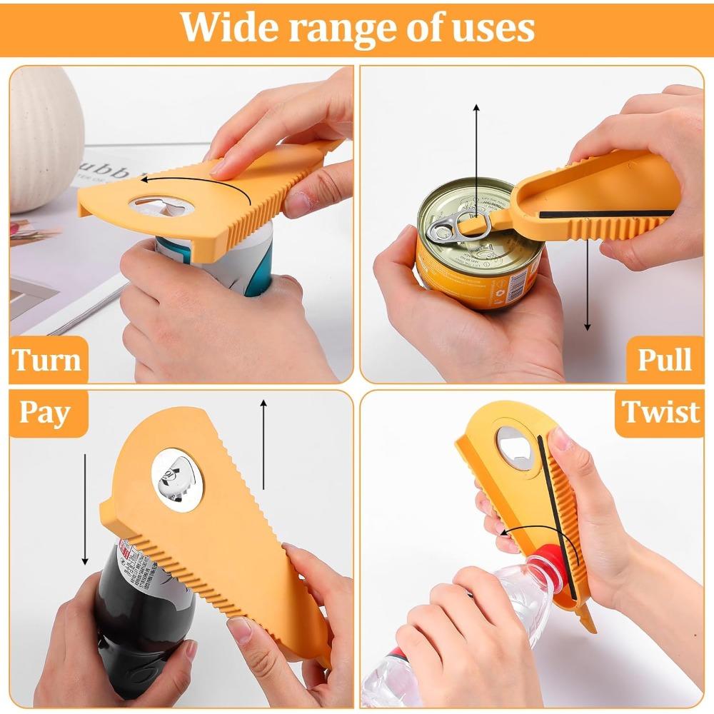 1 Pack Bottle Opener, Can Opener Non Slip Integrated Multi Function Bottle Cap Opener Suitable for Beer, Cola, Jam and Beverages