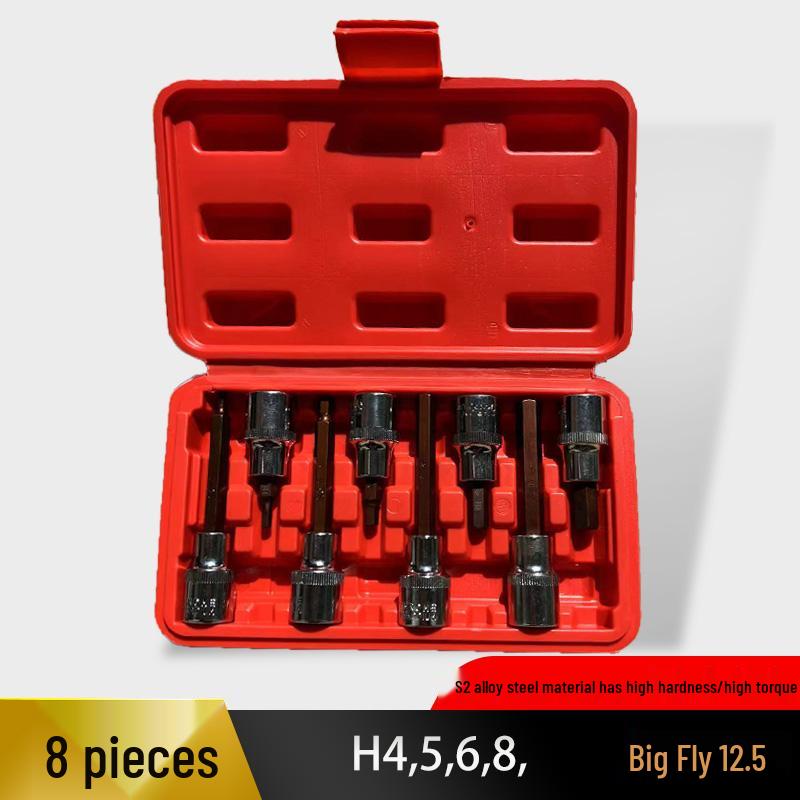 Hexagonal Press-Fit Socket Head Air Gun Tool Set, 1/2H, Extra Hard S2 Alloy Steel, Electric-Pneumatic.