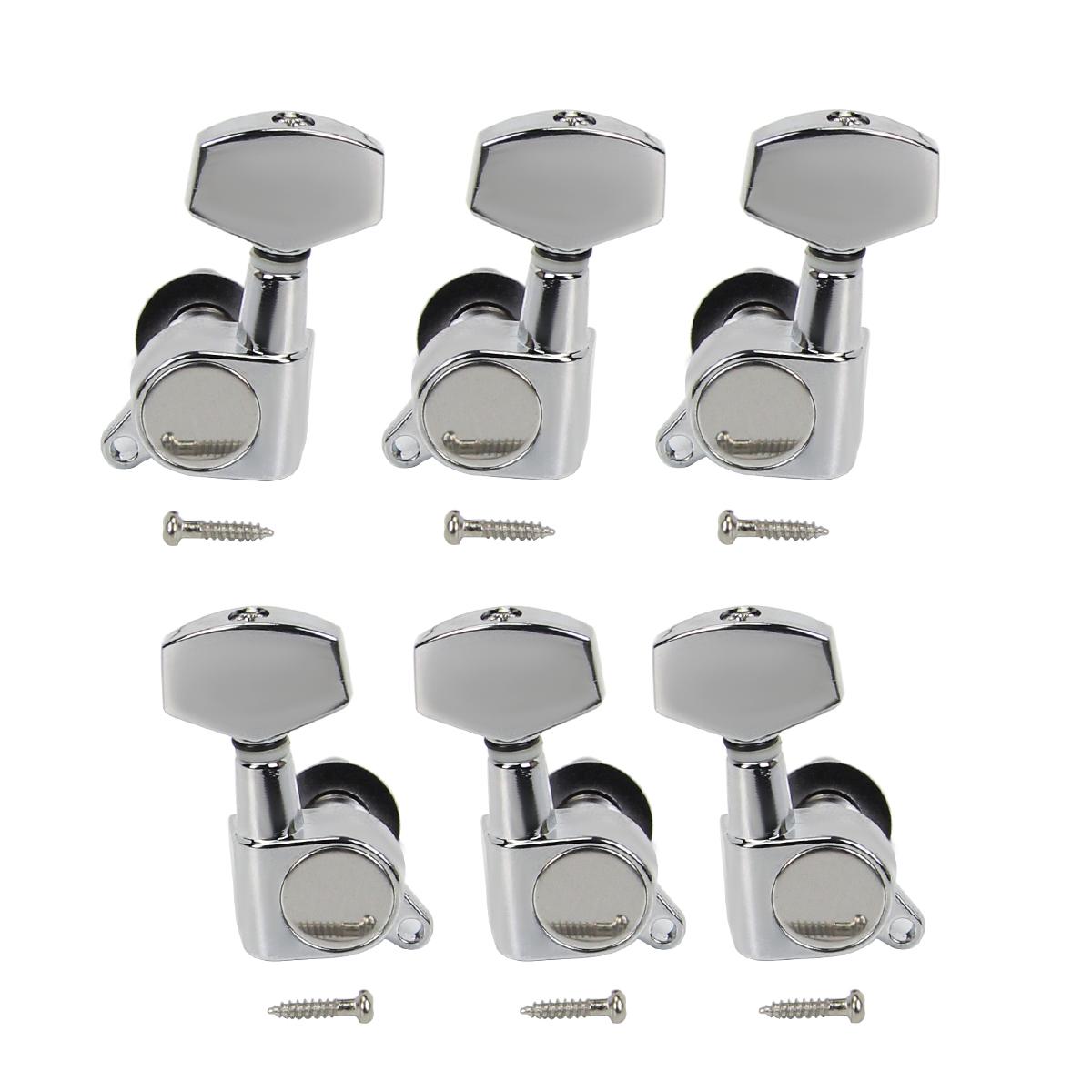 FLEOR 6 Pieces Acoustic Guitar Tuning Pegs 3L3R Sealed Machine Heads Tuners Keys for Acoustic Electric Guitar