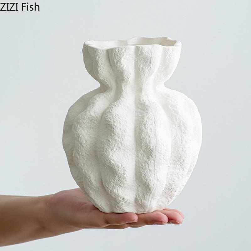 Flower Bud Ceramic Vase Desk Decoration Floral Arrangement Artificial Flowers Decorative Floral Vases Room Aesthetic Decor