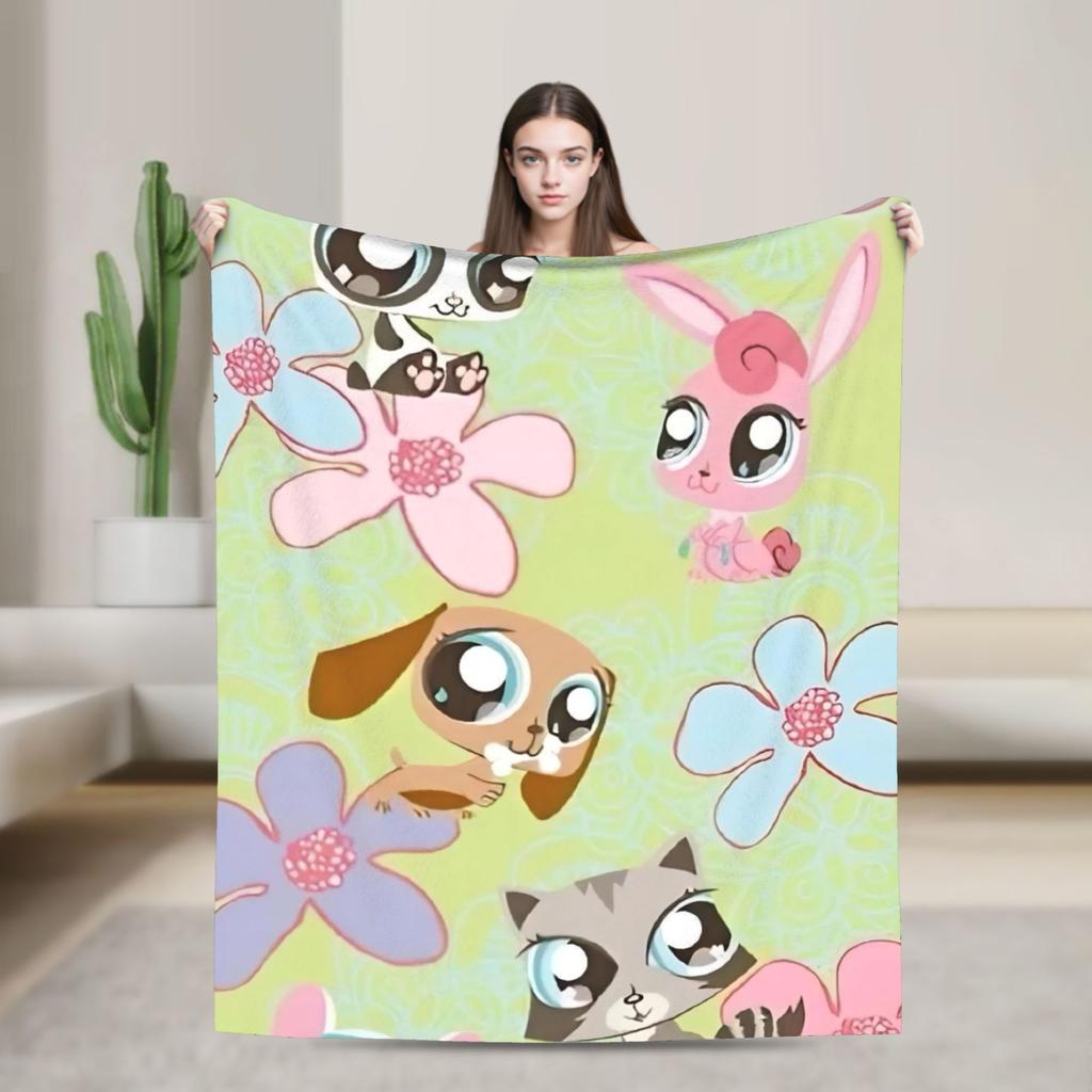 Littlest Pet Shop Antklodės Super Šilta Spausdinta Pliaušinė Antklodė Berniukui Mergaitei Sofai Kėdei Lovai Flanelinė Paklodė Lovos Užvalkalas