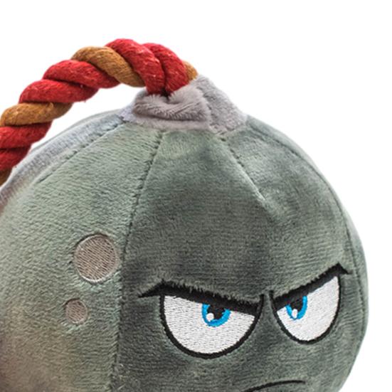 Plush Bombs Dog Chew Toy Bite Resistant Squeaky Stuffed Cartoon Bombs Cotton Rope Toy Stress Boredom Relief Dog Teething Interactive Toy