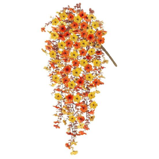 1/2/3/4Pcs Fall Hanging Artificial Violet Flower UV Resistant Realistic Fake Flower Wedding Party Indoor Outdoor Garden Wall Hanging Faux Flower