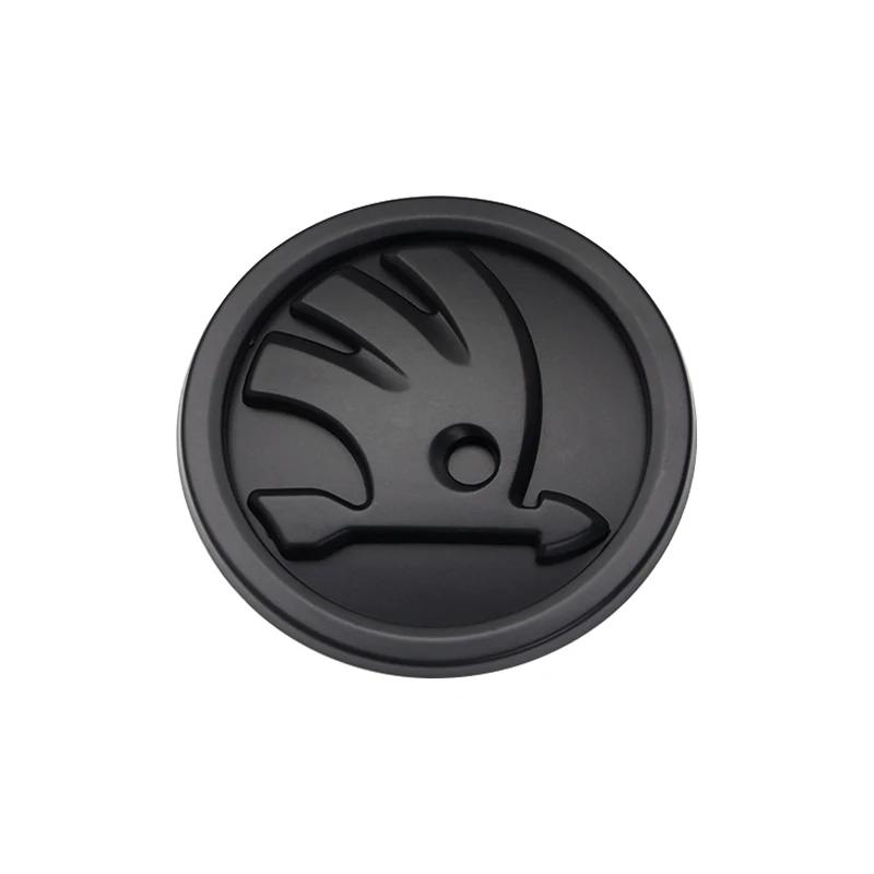 AHUQ1 2pcs 80mm/90mm 3D Car Emblem Badge Hood Front Rear Trunk Logo For Skoda Fabia 1 2 Octavia a7 RS Superb Rapid Yeti Karoq Vision