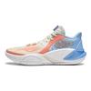 Li Ning Storm 8 Low Slip Resistant Abrasion Resistant Low top Basketball Shoes Men's White Orange Blue ABFU025-4
