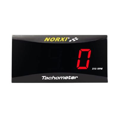 Norxi Digital Tachometer, Motorcycle Meter, Bicycle Tachometer, Electric Tachometer, RPM Tester, Waterproof Design (Red)