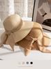 Straw hat women summer travel vacation sun protection beach sun hat sun hat bow bucket hat basin hat advanced sense