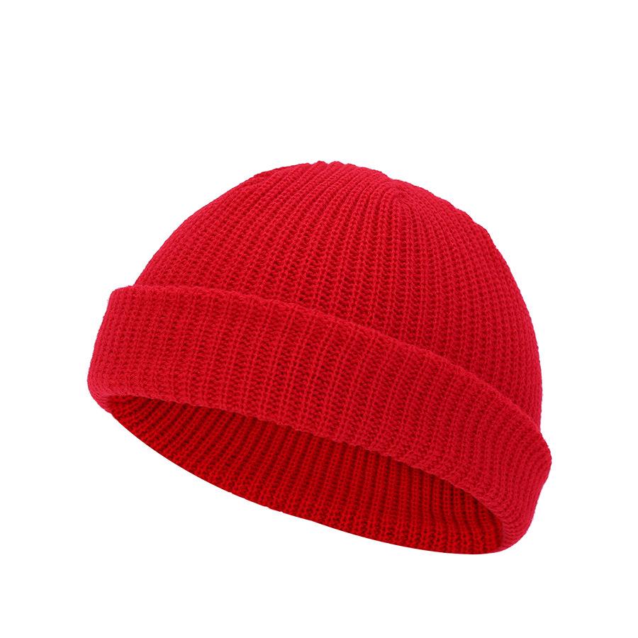 Retro Dome Melon Cap: Warm Knitted Solid Color Beanie Wool Hat