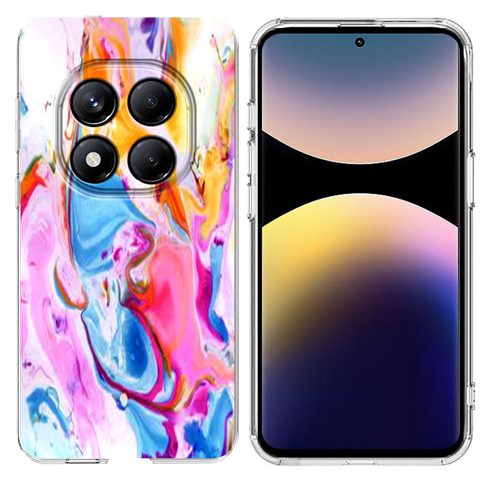 

Soft TPU Case for Xiaomi Redmi Note 14 Pro 4G/14 Pro 5G Marble Pattern Printing Phone Cover Colorful