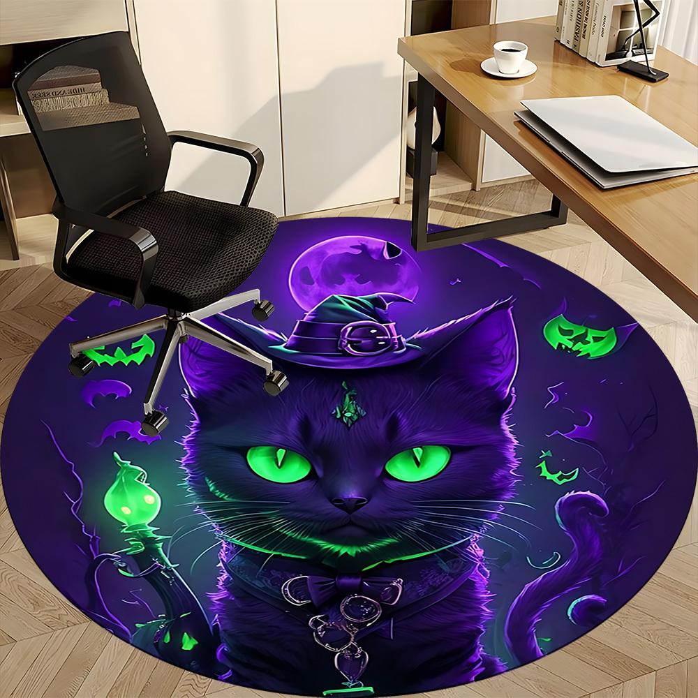 1pc Witchcraft Halloween Office Round Area Rug, Under Office Chairs Bedroom Living Room Home Decor, Room Deco, Available In Various Sizes