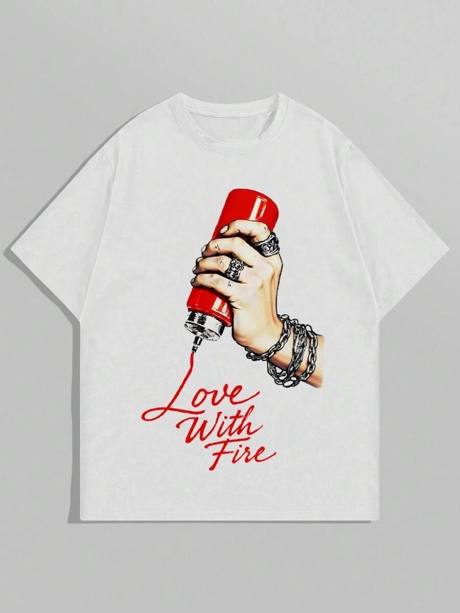 Street Life Men’s Gothic Graphic Print T-Shirt – Summer Halloween Streetwear L