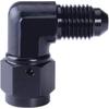 4AN Aluminum Anodize Finish Male/Female 90 Degree Flare Bulkhead Fitting Adapter AN-4 Black