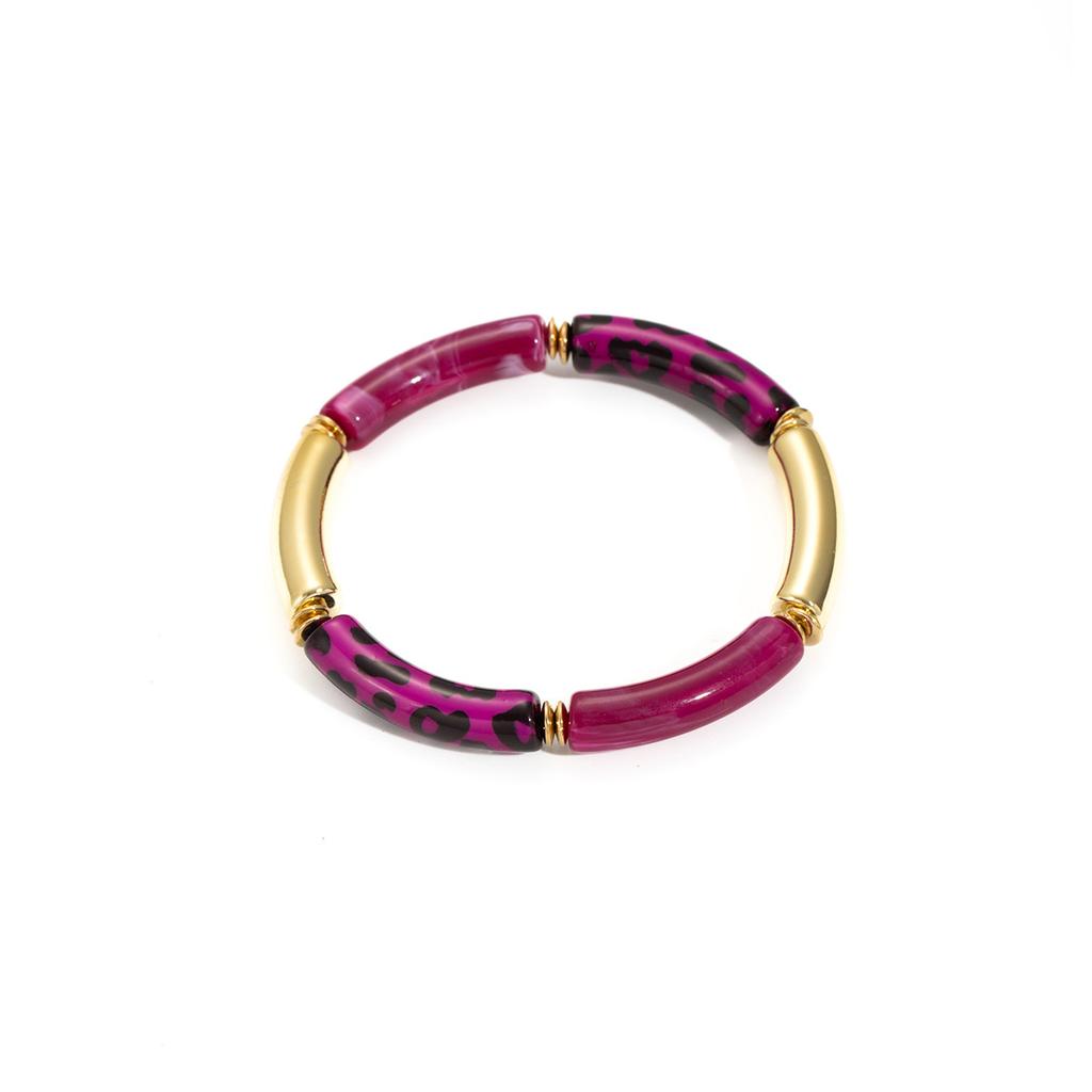 Geometric Round Pipe Bend Bracelet Female Leopard Print Personalized Bamboo High-End Sense Trend Bracelet Jewelry