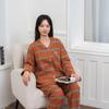 Couple's Woven Brushed Pajama Set for Autumn/Winter - Stylish Homewear for Men & Women, Suitable for Outdoor Wear