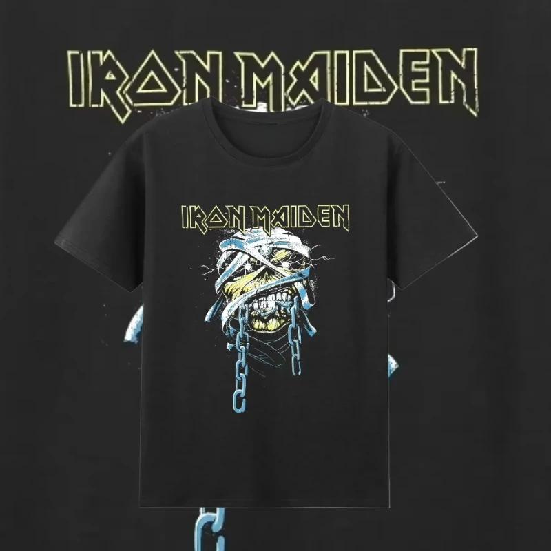 

Мужская Женская Железная Футболка Повседневная Powerslave Летняя Футболка Графическая Оверсайз Спортивные Топы Maiden Удобная Уличная Одежда Хлопковые Футболки 2XL