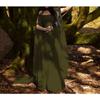 Vestido Largo Maxi de Mujer Hombros Descubiertos Manga Larga Ajustado Cintura Alta Elfo Hada Liso Gasa Vintage Disfraz de Cosplay de Halloween Vestido