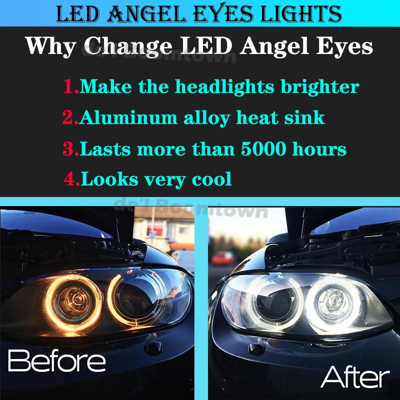 Für BMW E81 E82 E87 E88 E90 E92 M3 E93 E60 E70 X5 E71 X6 X6M E89 Z4 2007-UP 2x 240W 6000K Lampe LED Angel Eyes Standlicht Leuchtmittel