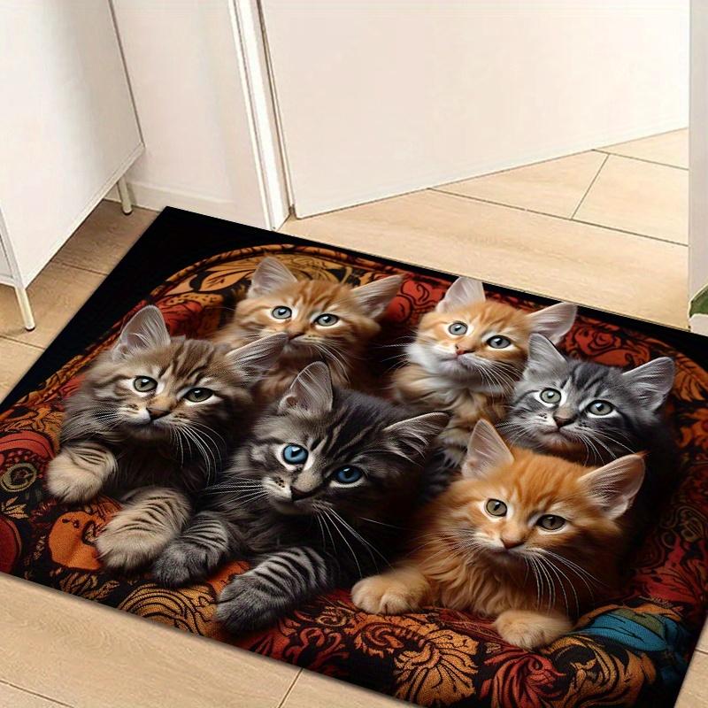 Cute Cat Pattern Carpet Bedroom Entrance Hallway Bathroom Anti Slip Door Mat Balcony Mats Home Indoor and Outdoor Decoration Rug
