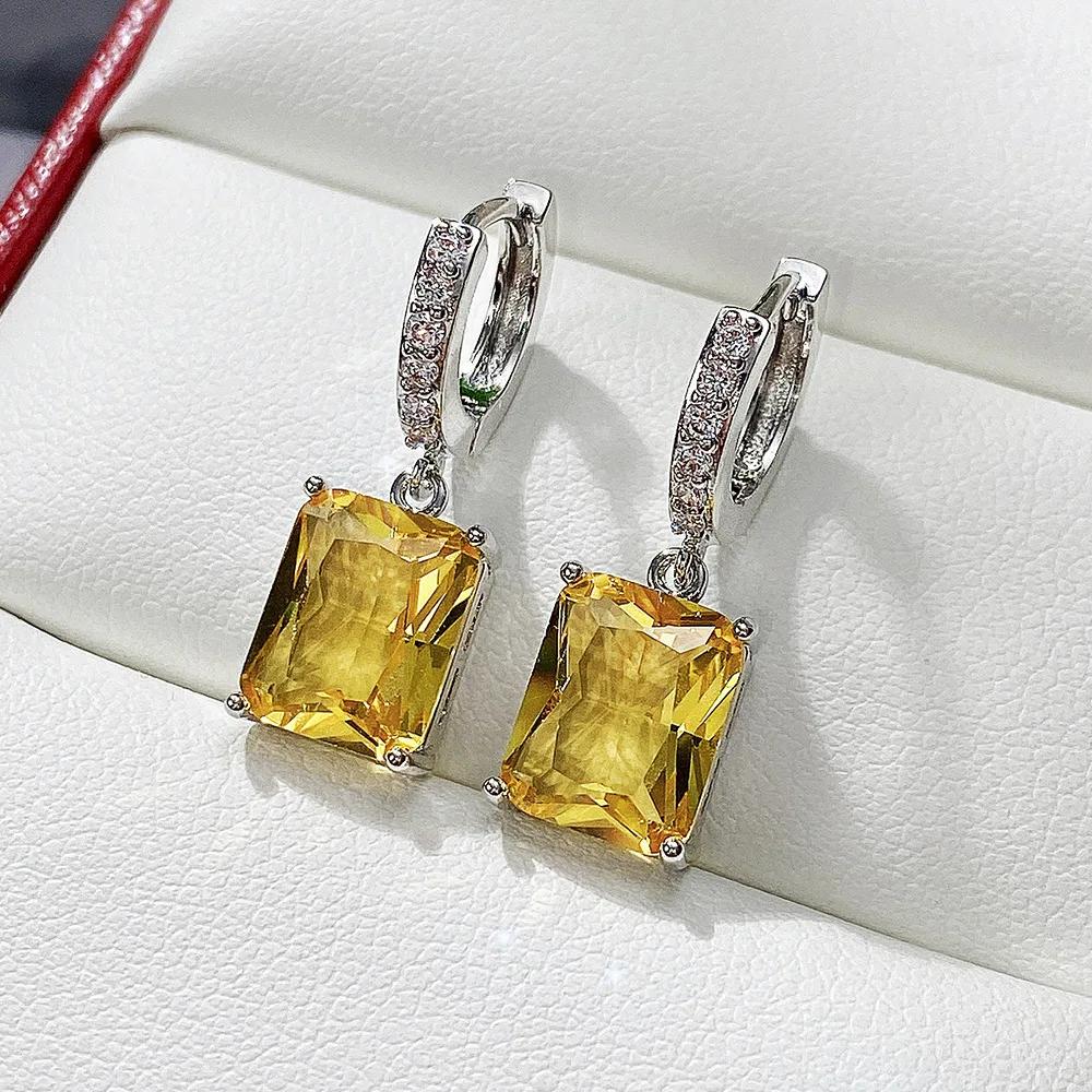 Yellow Zircon, Niche Design, Cool Style, Fresh and Elegant Accessories, High-end Trend, Personalized Fashion Earrings