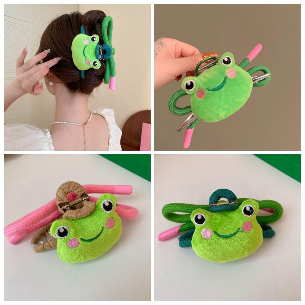 

Cartoon Animal Shark Clip Plush Bow Hair Clip Funny Frog Hair Claw Party