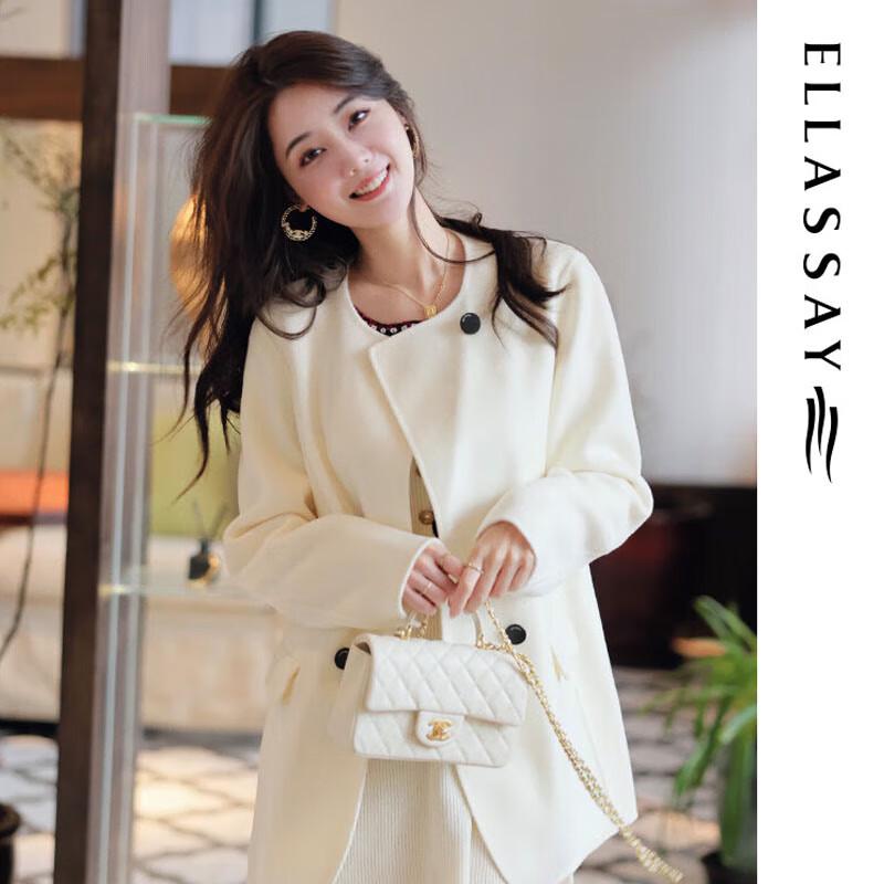 ELLASSAY Women's Autumn Wool Cashmere Blend Coat