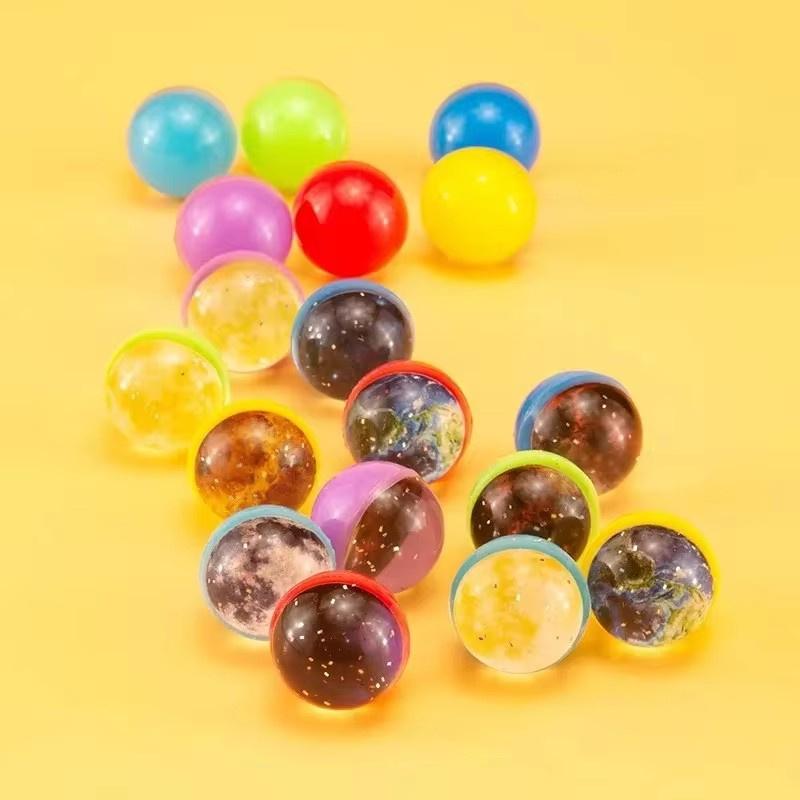 12Pcs Starry Sky Elastic Ball Toy Children Colored Boy Bouncing Ball Rubber Kids Sport Games Elastic Jumping Ball Gift