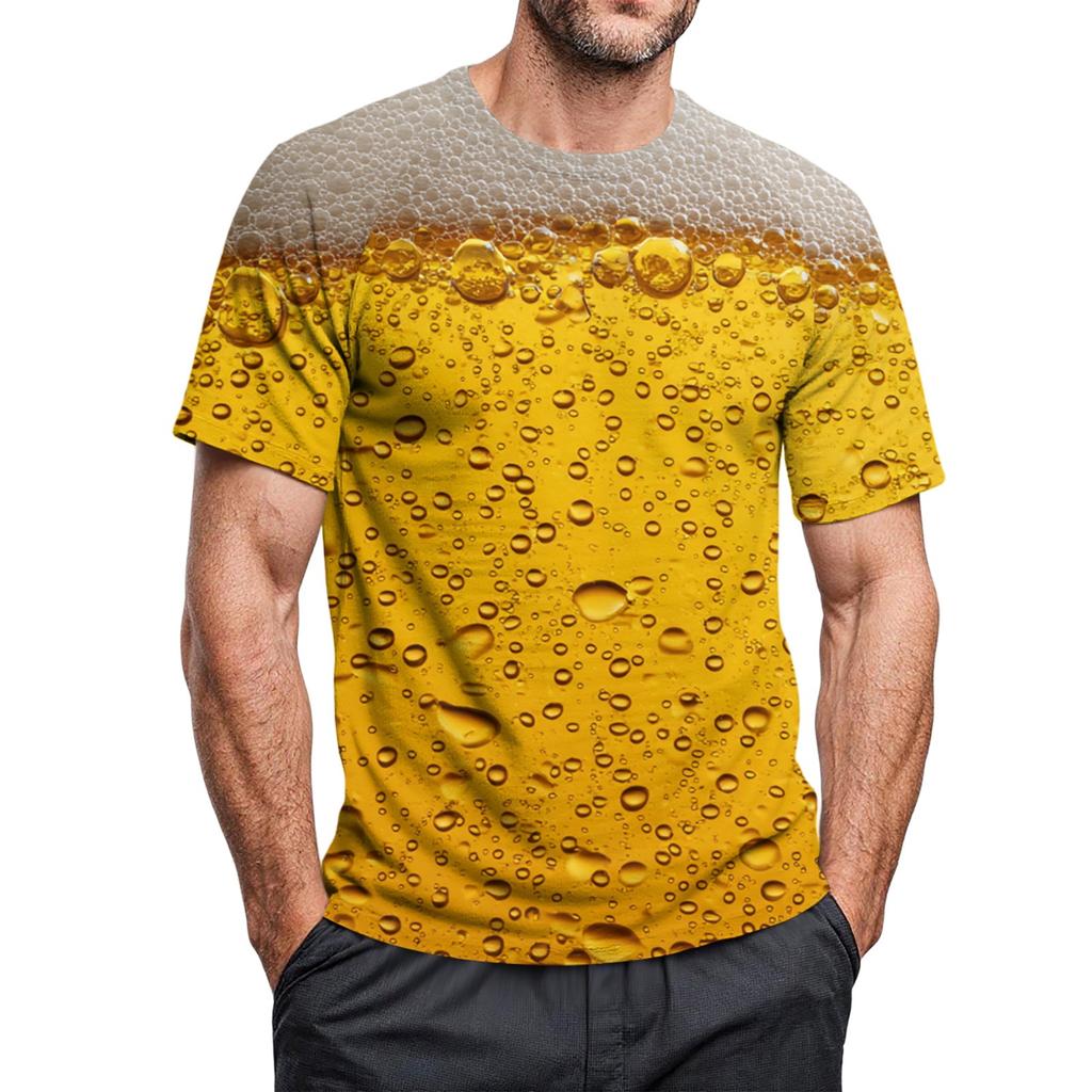 Men's Crew-neck Casual Printed Short-sleeved T-shirt Top
