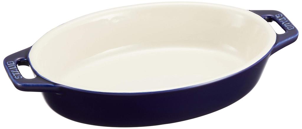 STAUB "Grand Bleu Oval Dish, 17cm" Ceramic Gratin Dish, Oven and Microwave Safe [Official Japanese Product] Dish 40508-598