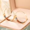 Colorful Floral Enamel Hoop Earrings Bohemian Ethnic Style Women Jewelry
